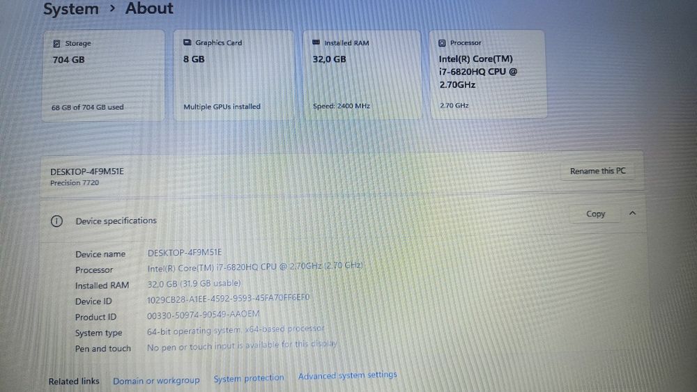 Dell Precision 7720, AZERTY