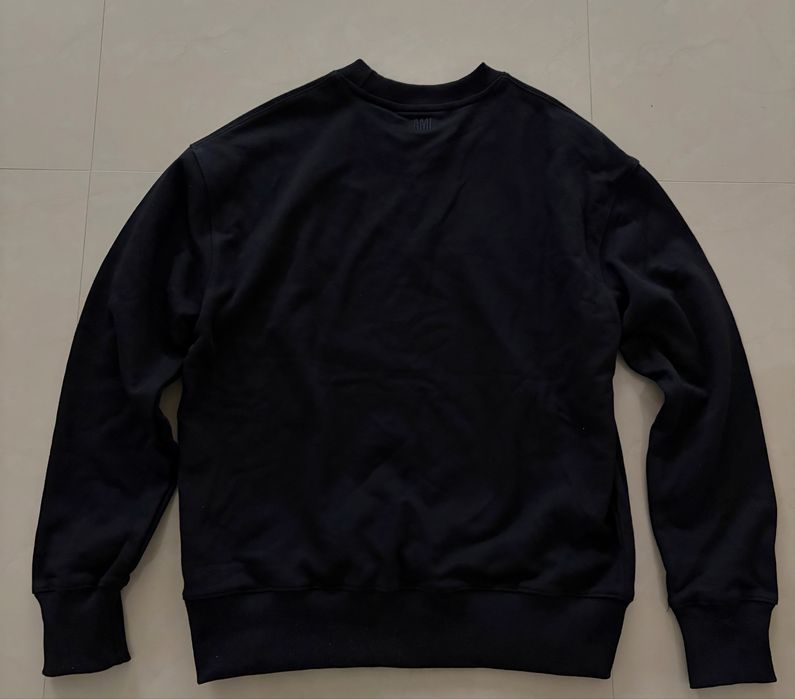 Bluză AMI Paris Negru Crewneck (Material Sweatshirt) Inima Roșie M Nou