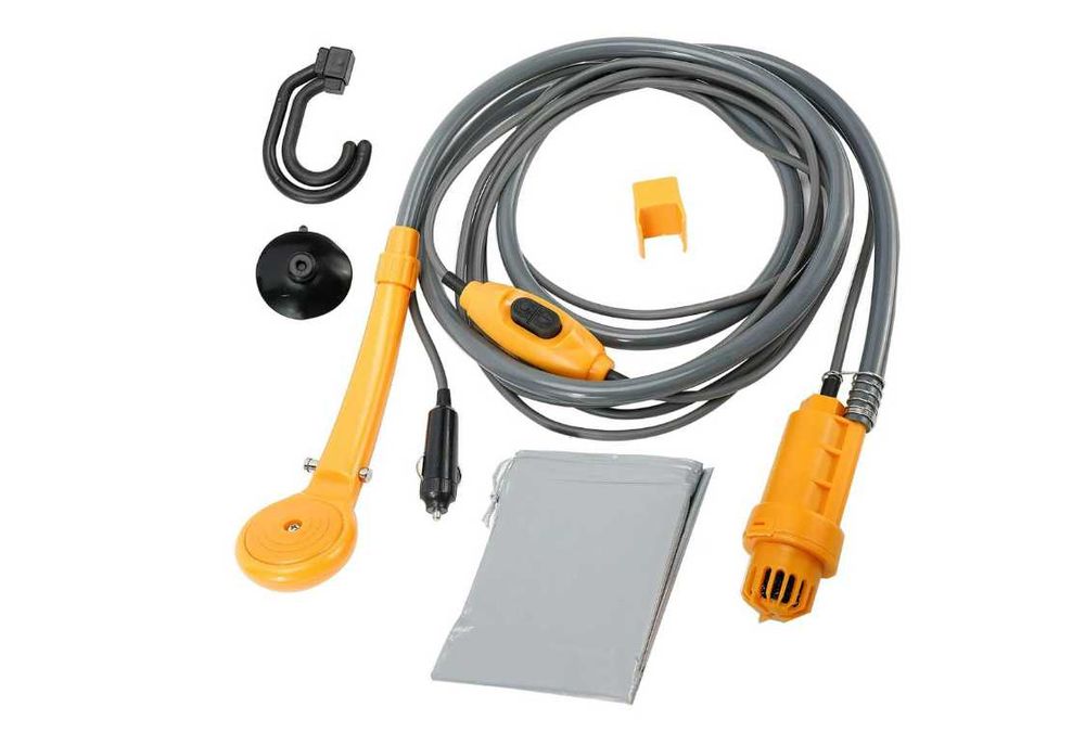 Преносим портативен къмпинг душ с помпа за автомобил 12V