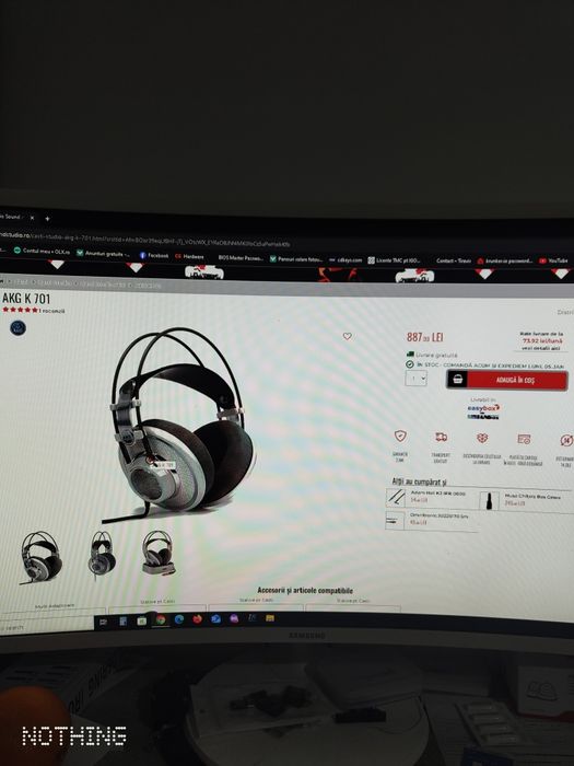 Căști audio profesionale AKG K701 folosite 2 ore.