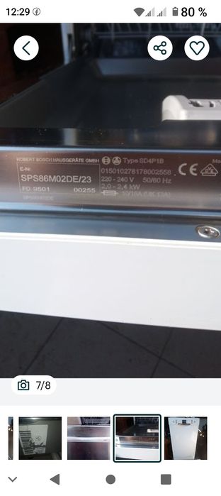 Vând mașina de spălat vase Bosch