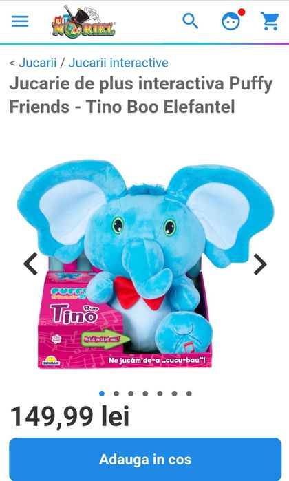 Elefantelul interactiv Tino Boo Noriel