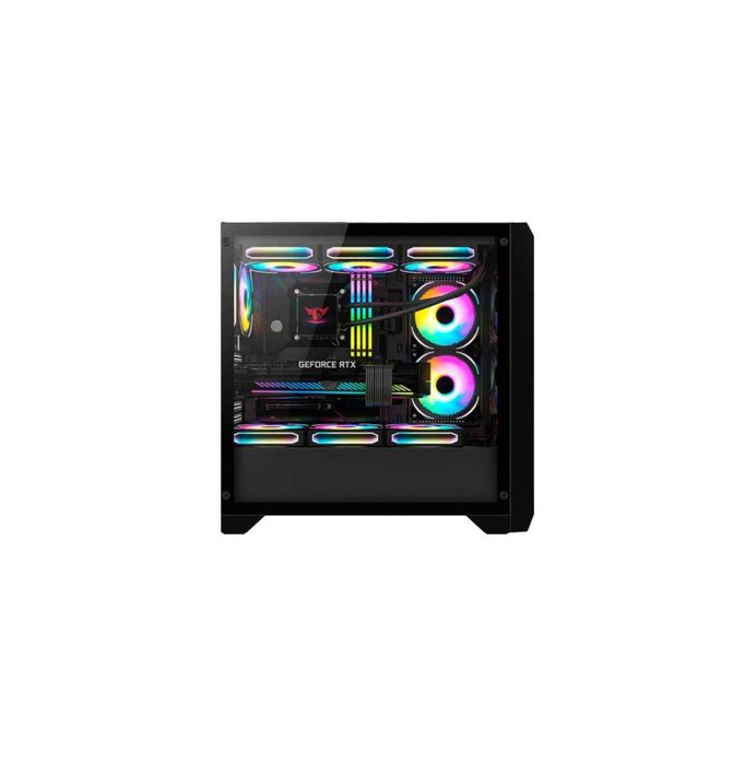 { Корпус Huntkey GX750A Predator Black с 3 RGB вентиляторами