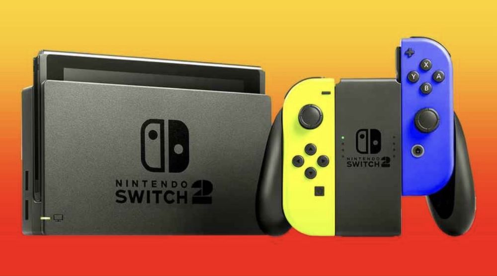 Nintendo switch yellow and blue edition with 5 games