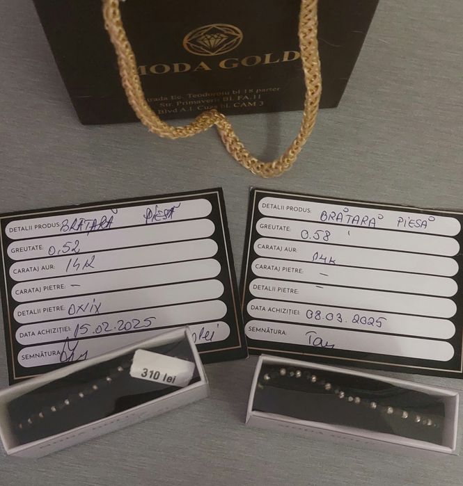 Bratari cu bilute aur 14k