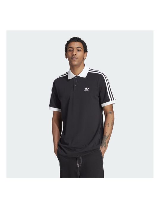 Поло adidas однотонный черный