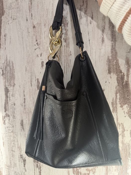 Еко черна зимна чанта