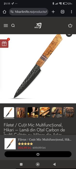 Chef knife (Gyuto) si Utility knife (pairing knife) frima Hikari