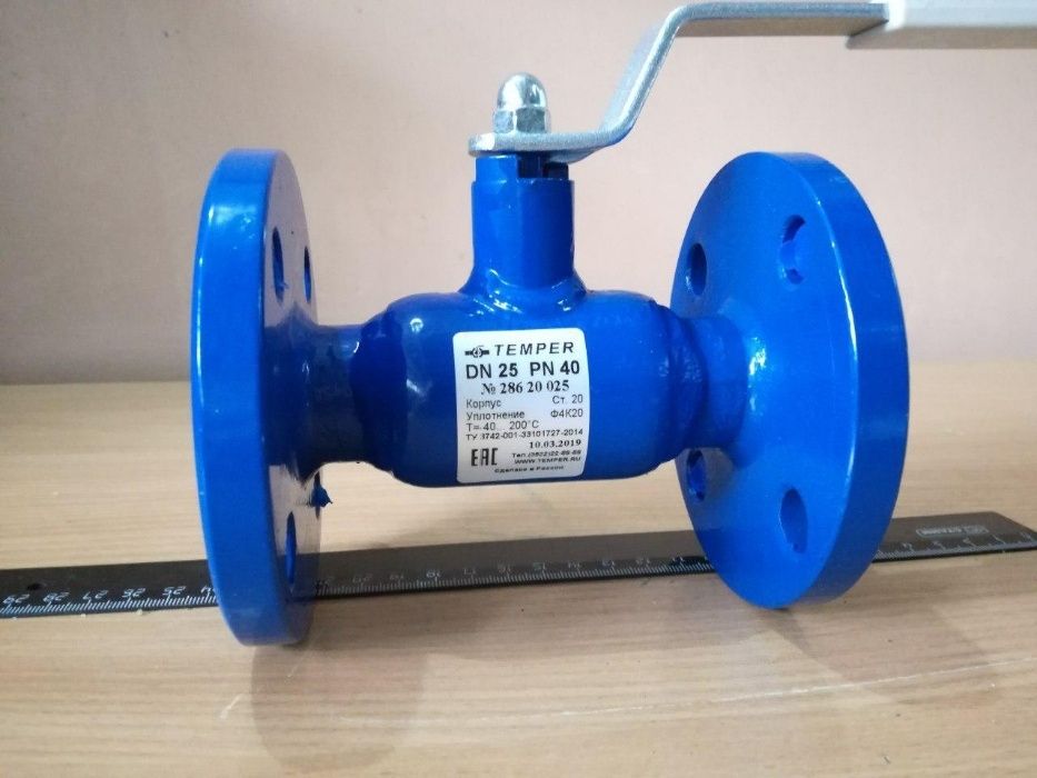 Кран шаровый Temper DN15 PN40 - DN150 PN16 фланцевый под задвижку