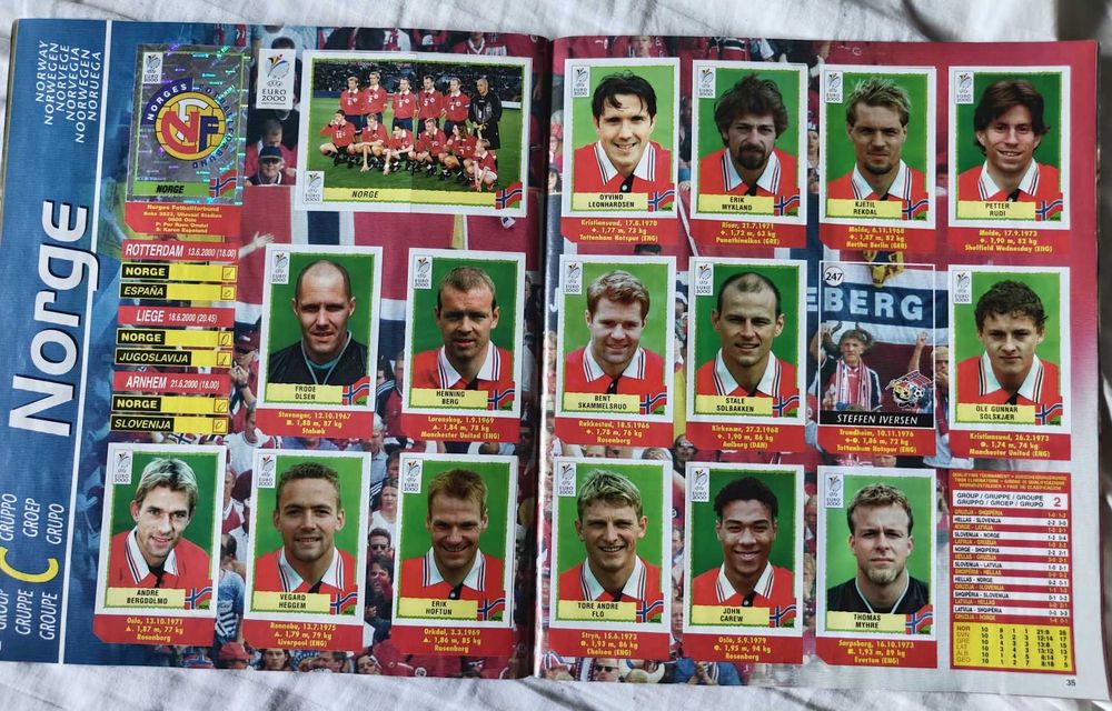 Panini Euro 2000. 99% Completed Sticker Album.
