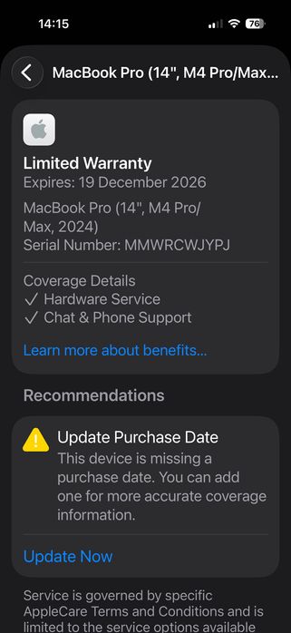 ЧИСТО НОВ MacBook Pro 14" M4 PRO Chip 12-CPU/16-GPU/24RAM/512SSD