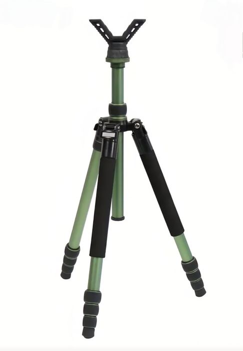 Алуминиев трипод Huntpal | 158 см | до 6 кг | Черен / Зелен

Описание: