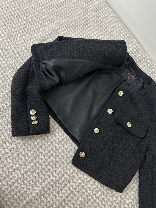 Новый твидовый укороченный пиджак