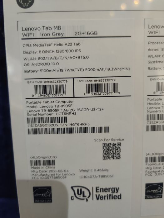 Lenovo Tab M8  TB-8505F 2gb/16gb WiFi