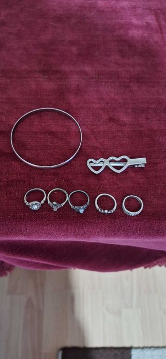5 inele argint 100lei bonus o agrafa si brățară