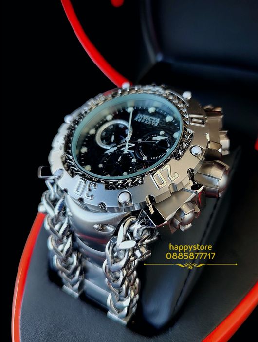 INVICTA Gladiator Silver black dial 60 mm, Инвикта нов ръчен часовник