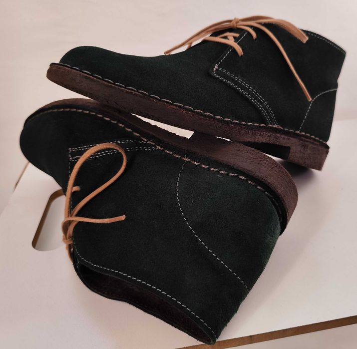 Ghete chukka 39 plain toe suede Lav Artigianale piele naturala moale