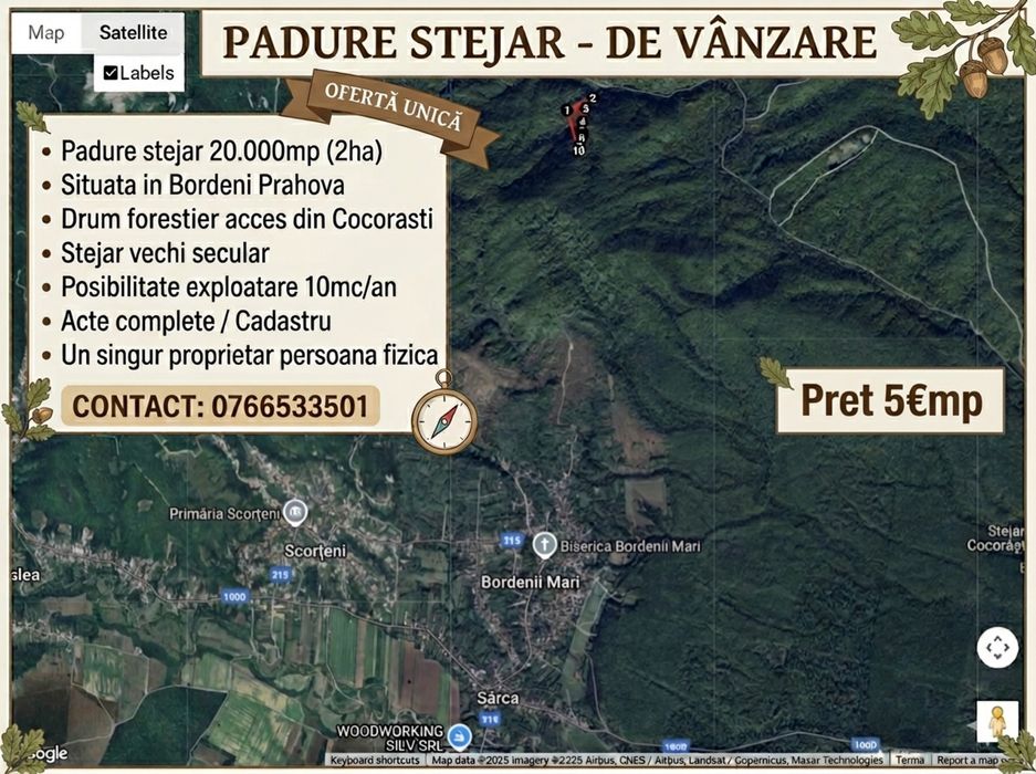 Padure Stejar 2ha Bordeni Prahova