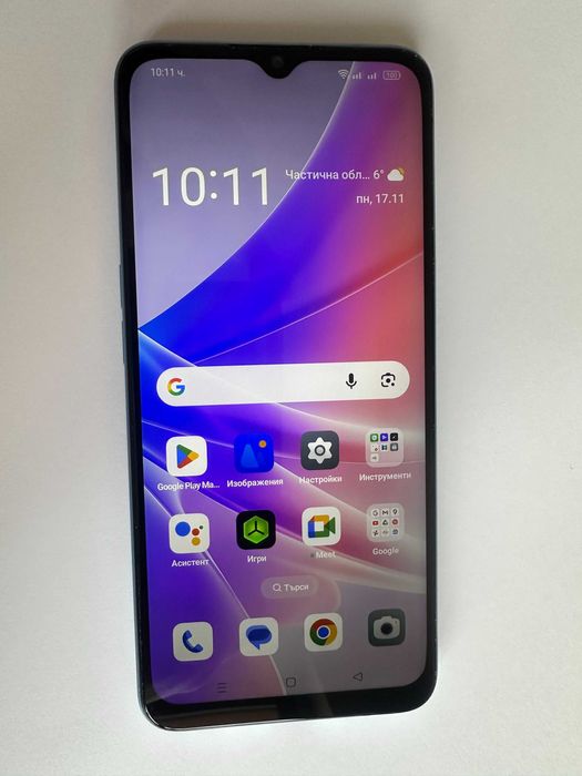 КАТО НОВ !!! Oppo А77 5G - 64GB - СИН - Две СИМ карти - Отключен