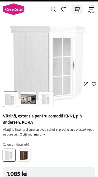 Vând mobila de supragerie, poziție pe colt formata din 3 componete