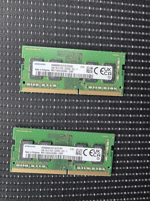 Kit memorie ram 8 gb Samsung ( 2x4gb) DDR4 3200 Mhz, SODIMM (laptop) aproape noi, impecabile