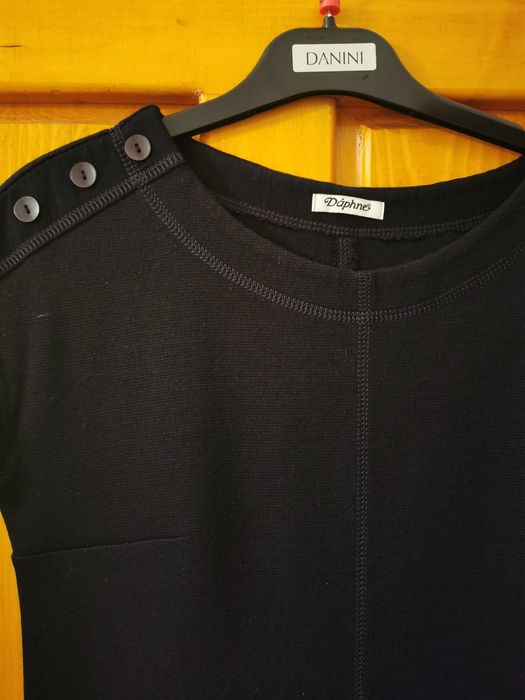 Тъмно синя рокля тип сукман