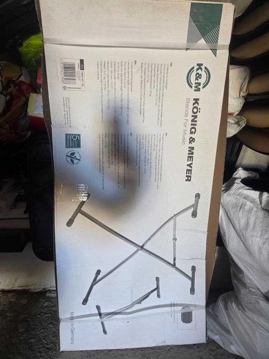 НОВ Konig & Meyer 18962 Сгъваема стойка за клавиатура Black