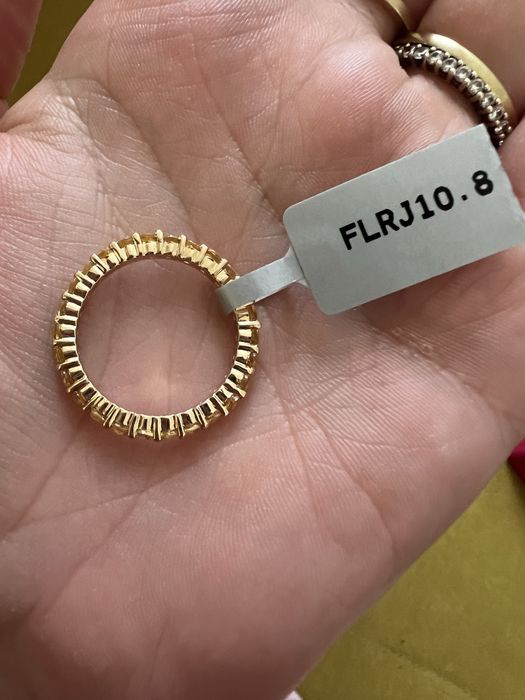 Inel Eternity cu Safire Galbene Bankaja 0.35 ct placat cu aur