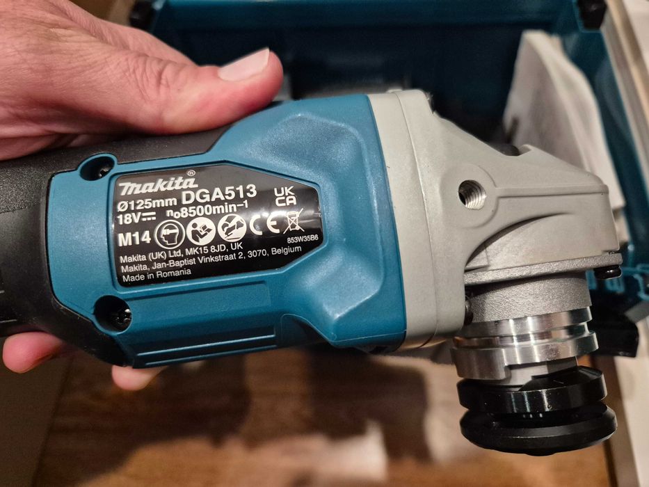 Акумулаторен безчетков ъглошлайф флек Макита Makita DGA513 с макпак 3 Makpac 3 (чисто нов)