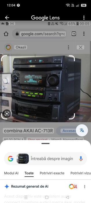 Caut combină Muzicala Akai Ac_713R cu defecte fara defecte nu contează