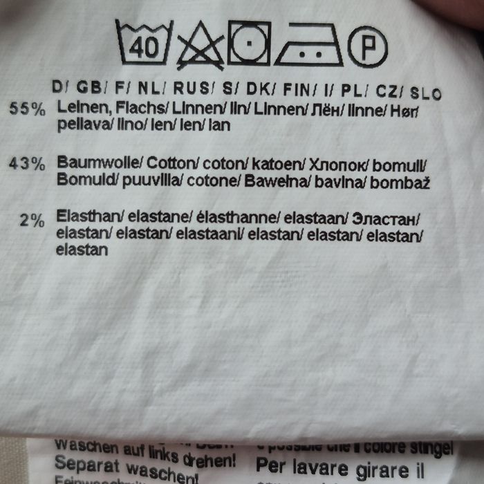 Pantaloni modern regular fit din In si bumbac