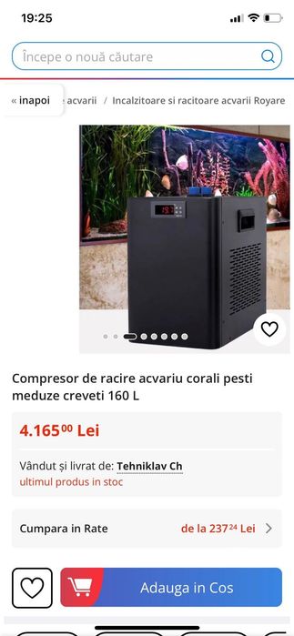Compresor de răcire acvariu corali pești media e credeti 160 l nou