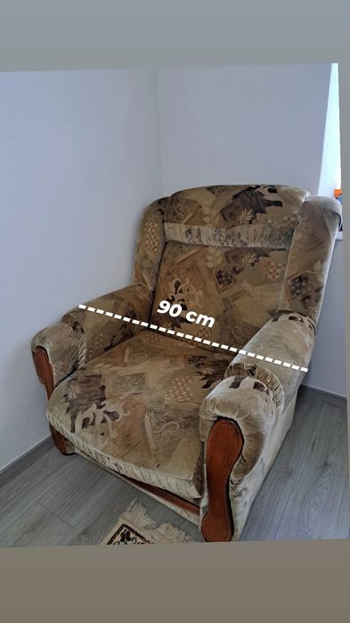 Fotoliu extensibil tapițat