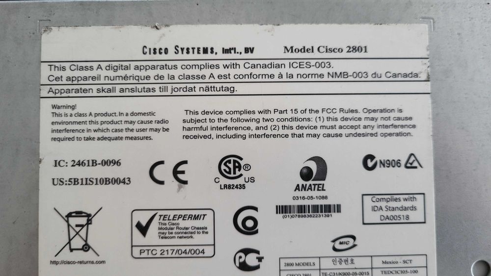 Cisco 2801 Integrated Services Router