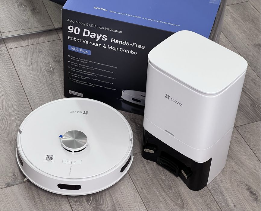 Aspirator robot EZVIZ RE4 Plus, functie mop, autonomie 240 min, Wi-Fi