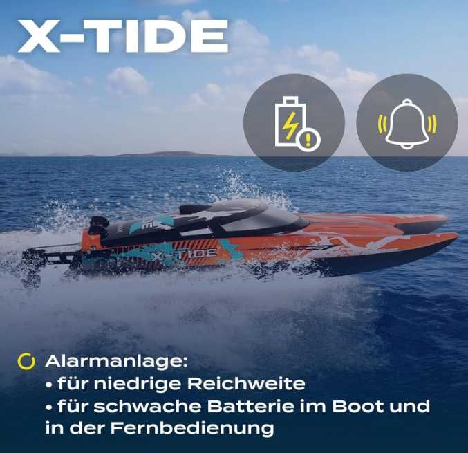 Overmax X-Tide RC лодка 25 км/ч, LED, 2 батерии, 100 м обхват