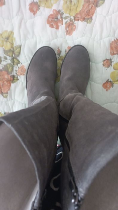 Сапоги зимние, замшевые