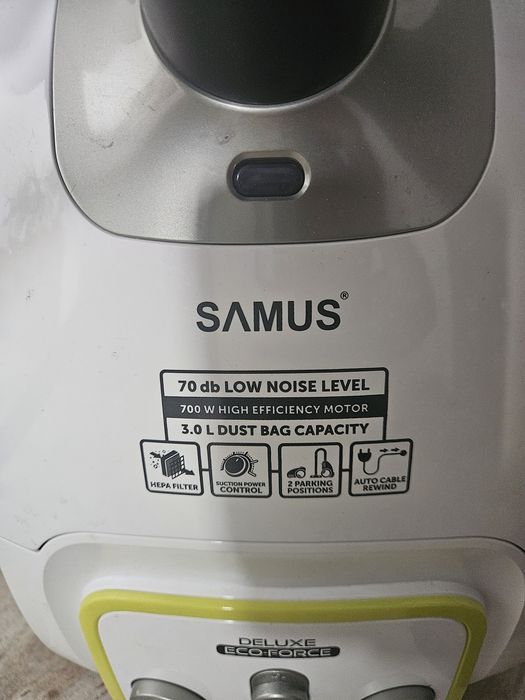 Aspirator cu sac Samus Deluxe Eco-Force, 700W, silentios, stare excelenta