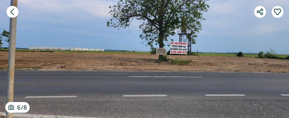 Teren de inchiriat Fundulea la DN3 pretabil parc auto