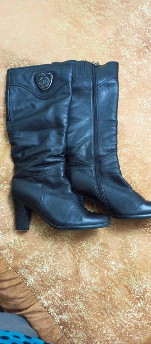Сапоги кожанные, высокие