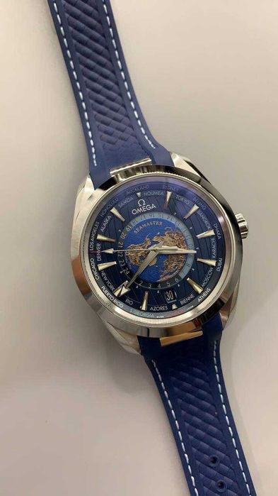 omega seamaster worldtimer синьо
