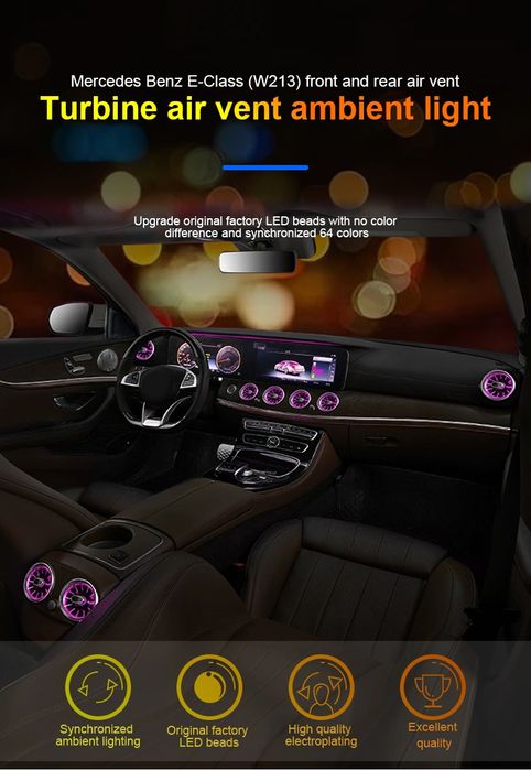 Set grile guri ventilatie cu LED Mercedes-Benz Clasa C W205 C205 GLC