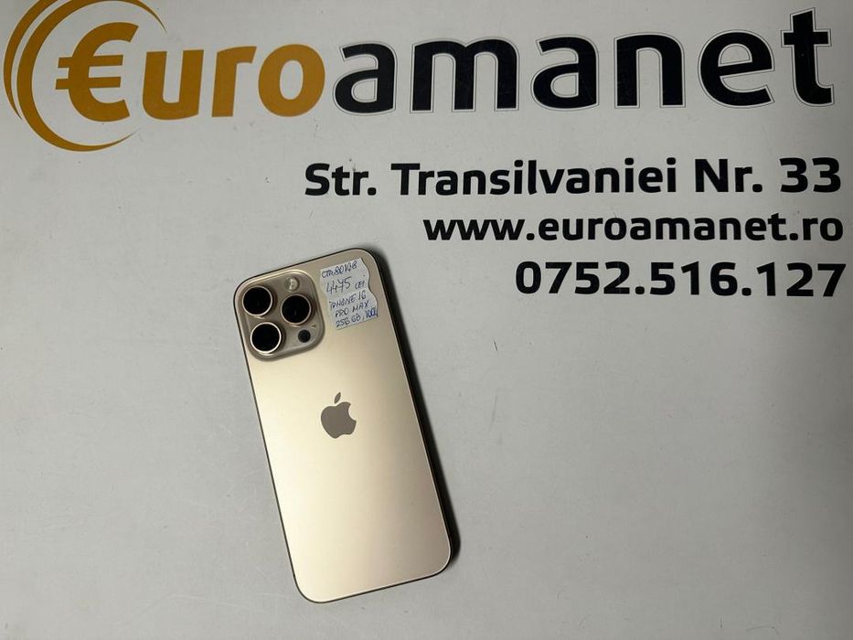 Iphone 16 Pro Max, 256GB, Bat.100% -T-