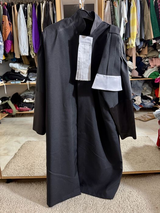 Roba de avocat cu accesorii, bumbac, negru