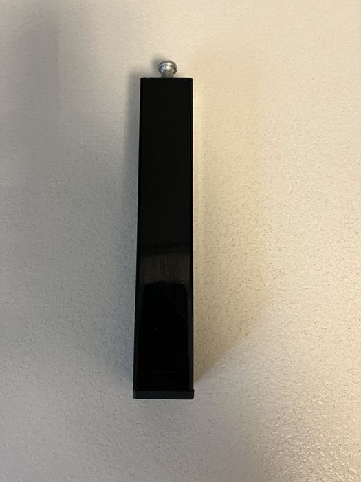 Picior metalic patrat negru somiera cu inaltimea  de 17 cm