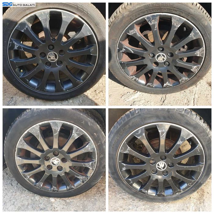Set 4 Jante Aliaj 5x112 205 45 16 R16 cu Anvelope Vara Dot 2022 Skoda Octavia 2 2004 - 2013 [1563]