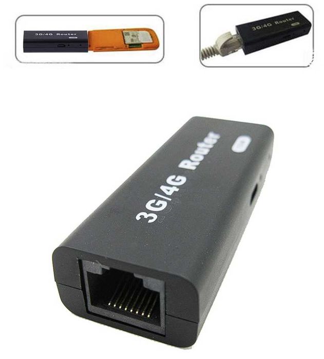 Mini router wireless Intrare LAN RJ45 si USB pt dongle 3G/4G