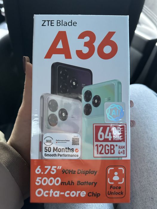 Продам запечатанный ZTE Blade A36 black