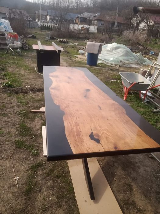 Masa stejar si rasina epoxidica 250x90cm 0