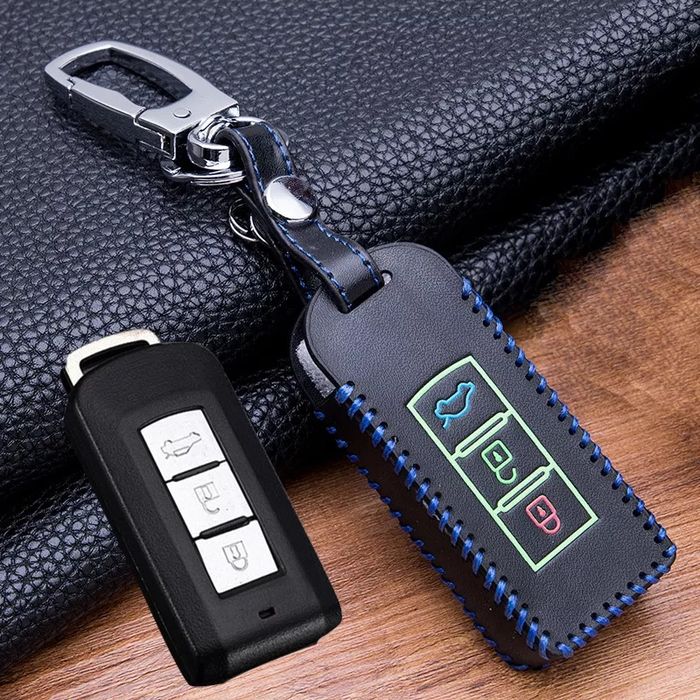 Кожен калъф за ключ Mitsubishi Outlander,Lancer,Pajero Sport L200,ASX